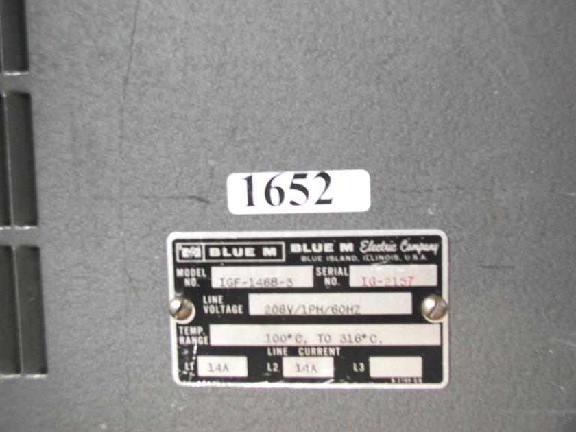 1652: Blue M Oven, Incubator / Oven, Blue M Electric