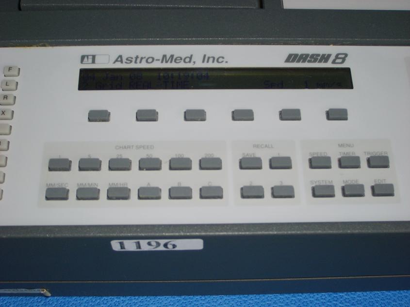 1196: Astro-Med DASH 8 Chart Recorder, Chart Recorder / Integrator / Printer, AstroMed