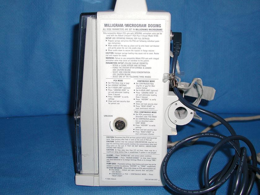 1299: Abbott PCA Plus II Infuser, Clinic and Hospital instrument, Abbott Laboratories