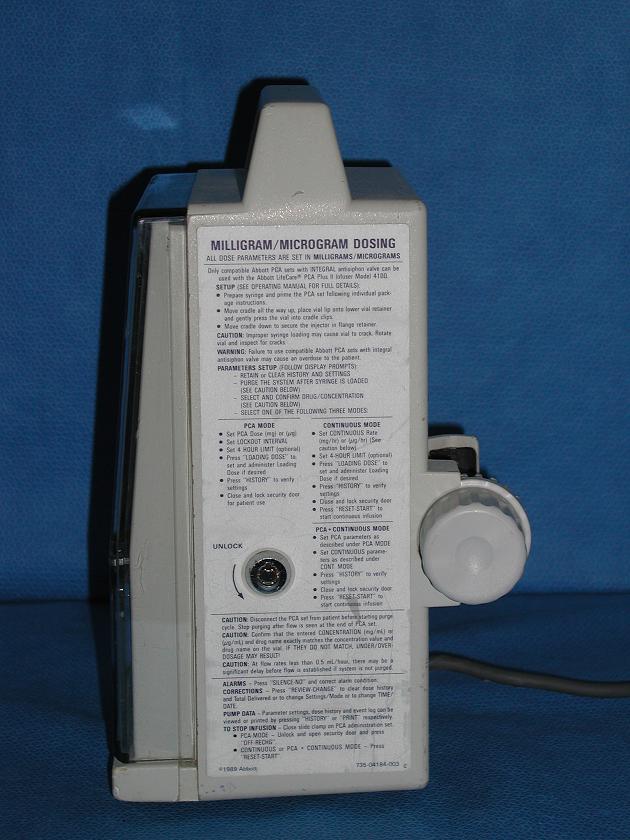 1488: Abbott PCA Plus Infuser, Clinic and Hospital instrument, Abbott Laboratories