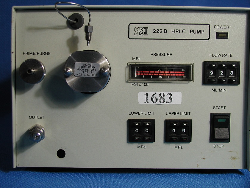 1683: SSI 222B HPLC Pump, HPLC / FPLC, SSI Scientific Systems