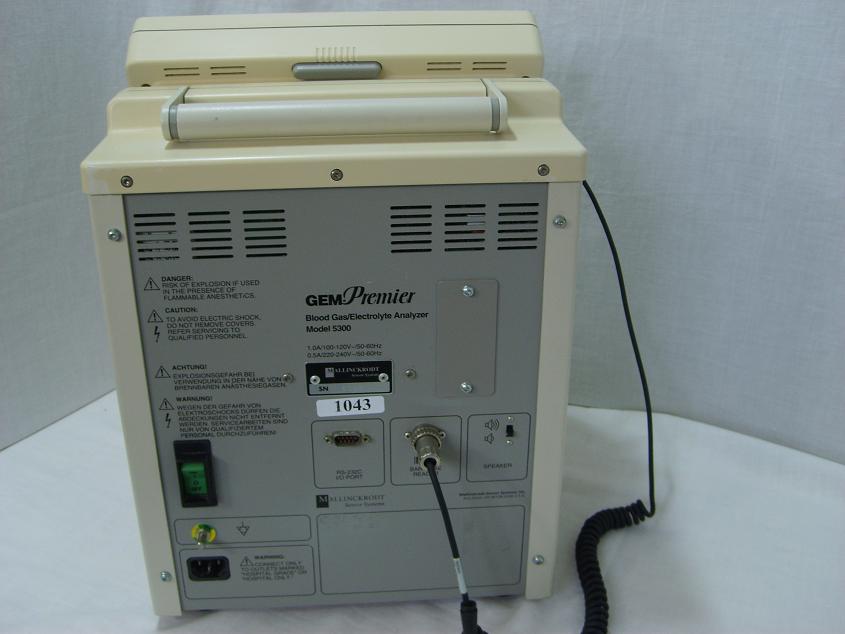 1043: Blood Gas - Electrolyte Analyzer, Blood Gas / Chemistry Analyzer, GEM Premier