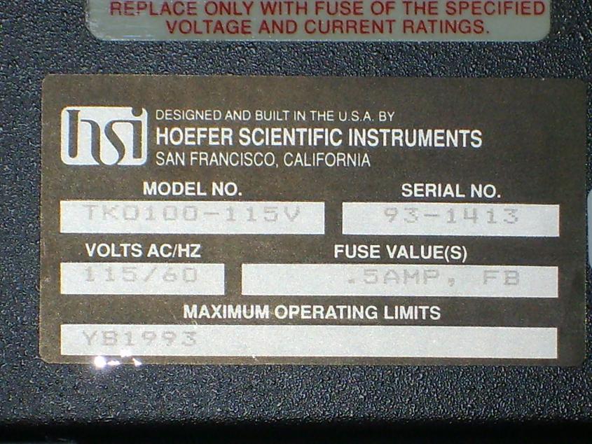 1002: Hoefer Fluorometer, Spectrometer / Spectrophotometer, Hoefer Scientific Instruments