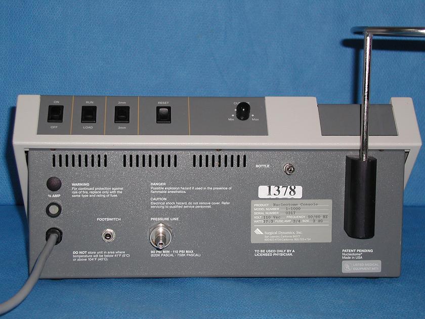 1378: Surgical Nucleotome Console, Surgical Instrument, Surgical Dynamics