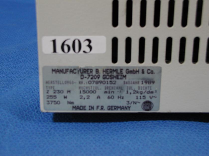 1603: Hermle Z 230 M Centrifuge, Centrifuge, B Hermle
