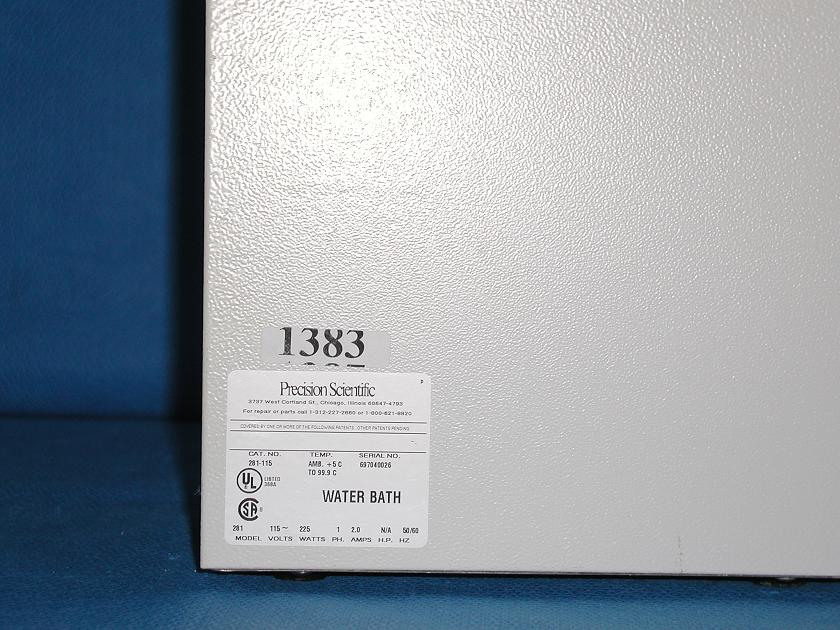 1383: Precision 281Microprocessor Controlled Water Bath, Water Bath / Circulator, Precision Scientific