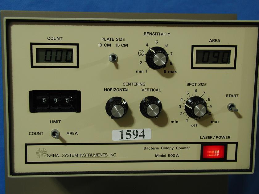 1594: Spiral Bacteria Colony Counter, Particle Counter / Sizer / Analyzer, Exotech