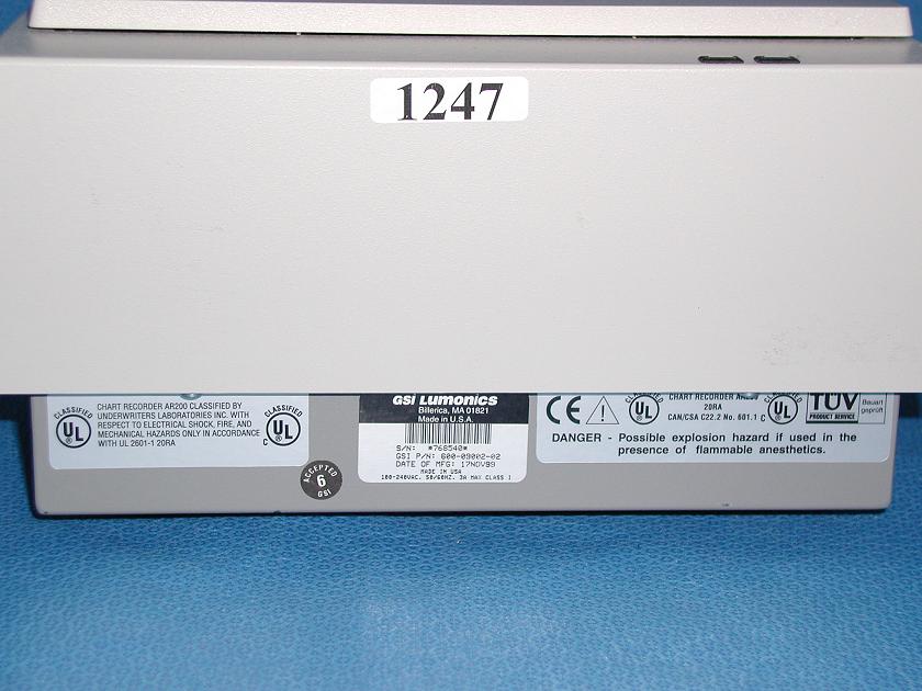 1247: GSI Lumonics AR200 Chart Recorder, Chart Recorder / Integrator / Printer, GSI Lumonics